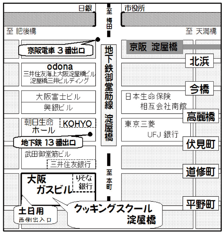 CS淀屋橋の地図