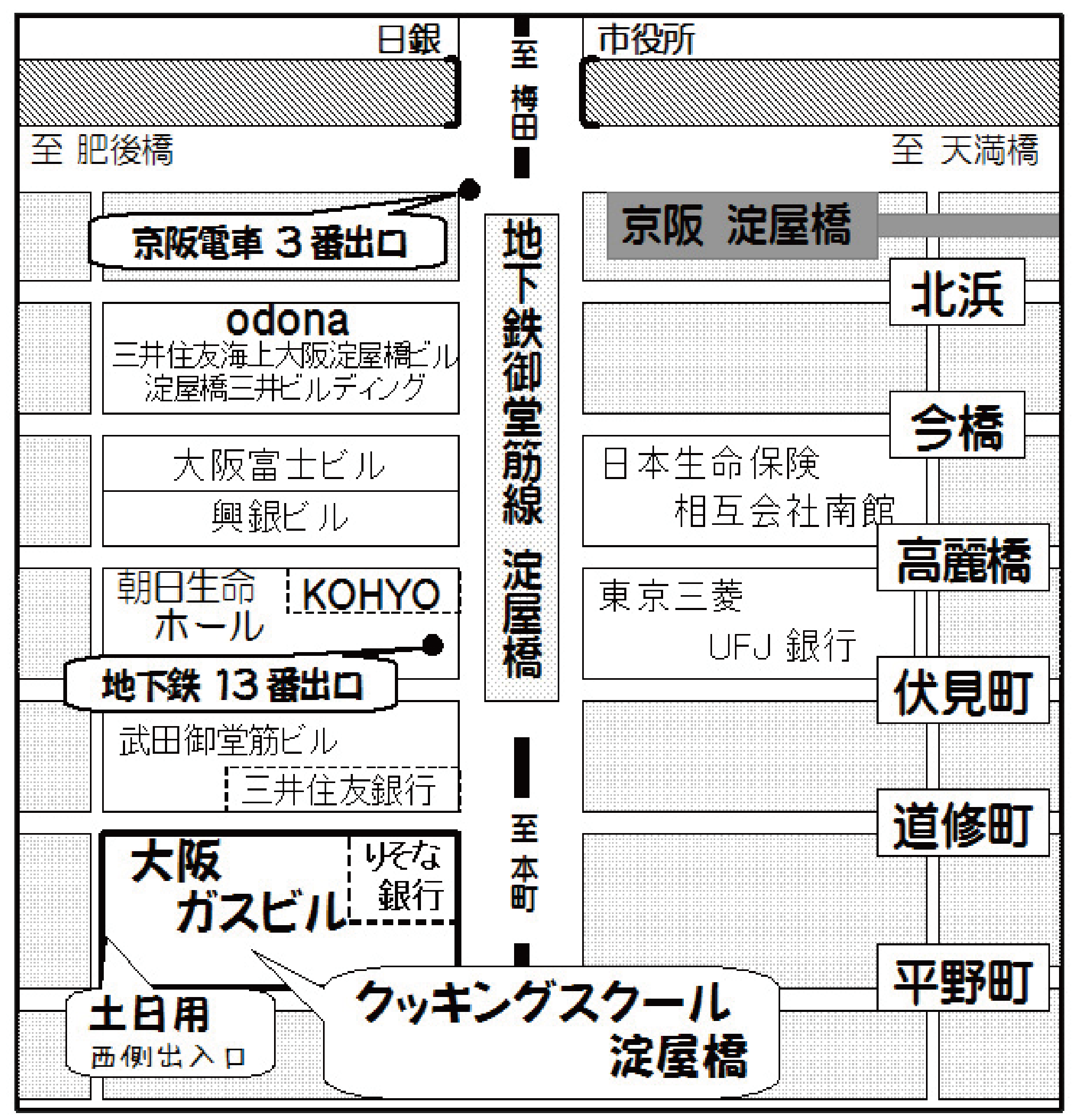 CS淀屋橋の地図